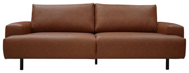 Habitat Julien Faux Leather 3 Seater Sofa - Tan - image 1
