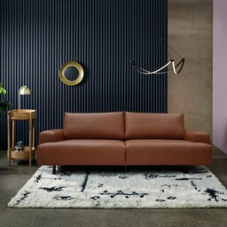 Habitat Julien Faux Leather 3 Seater Sofa - Tan - thumbnail 2