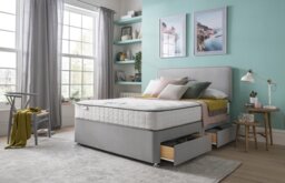 Silentnight Comfort Small Double 2 Drawer Divan Bed - Grey - thumbnail 1