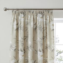 D&D Eve Floral Pencil Pleat Curtains - Natural - 117x137cm - thumbnail 2
