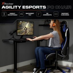 X Rocker Agility Esport Office Gaming Chair - Blue - thumbnail 2
