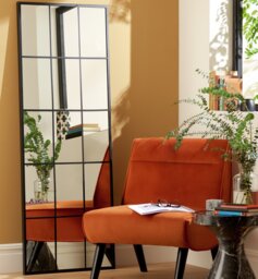 Habitat Black Window Full Length Wall Mirror - 140x60cm - thumbnail 1