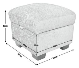 Argos Home Taylor Fabric Storage Footstool - Blue - thumbnail 2