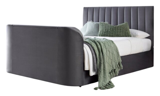 Smart TV Bed Sheldon Superking TV Ottoman Bed - Grey - image 1