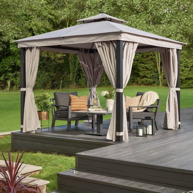 Norfolk Leisure Luxury 3m x 3m Garden Gazebo - Taupe