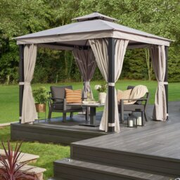 Norfolk Leisure Luxury 3m x 3m Garden Gazebo - Taupe - thumbnail 1