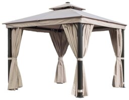 Norfolk Leisure Luxury 3m x 3m Garden Gazebo - Taupe - thumbnail 2