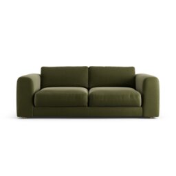 Habitat Ayr Large Velvet 3 Seater Sofa - Moss Green - thumbnail 1