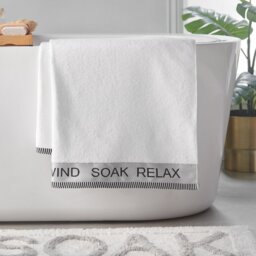 Catherine Lansfield Relax & Unwind Bath Sheet - White - thumbnail 1