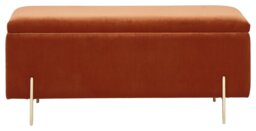 GFW Mystica Fabric Ottoman Storage Bench - Orange - thumbnail 2