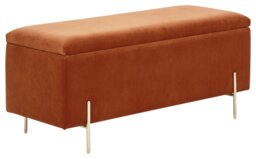 GFW Mystica Fabric Ottoman Storage Bench - Orange