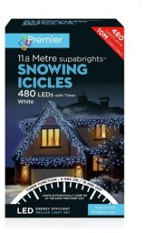 Premier Decorations White LED Christmas Icicles Lights - thumbnail 2