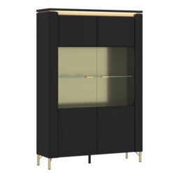 Furniture To Go Genoa 2 Door Display Cabinet - Black & Gold - thumbnail 2