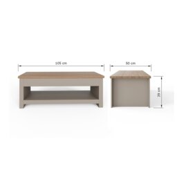 GFW Lancaster Lift Up Coffee Table - Grey - thumbnail 2
