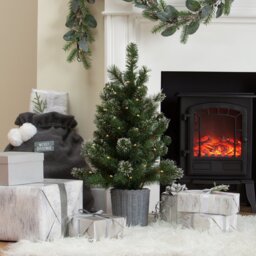 Habitat 2.5ft Pre lit Snowy Christmas Tree With Basket - thumbnail 2