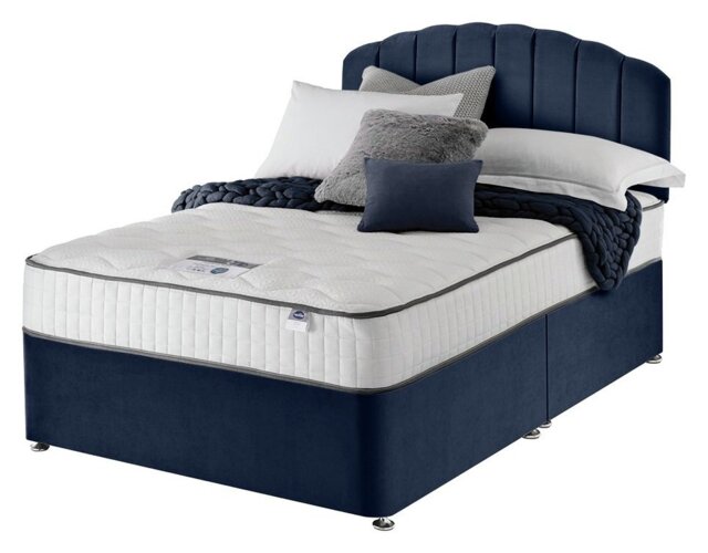Silentnight Middleton Kingsize Memory Divan Bed - Blue - image 1