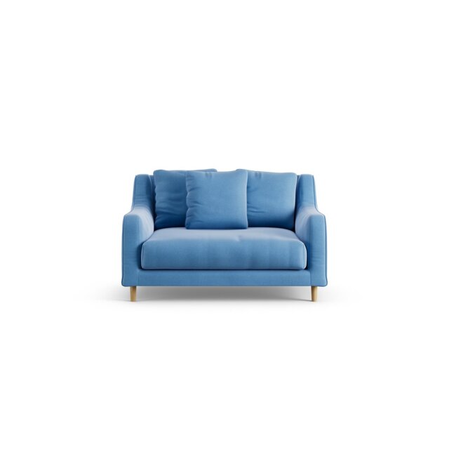 Habitat Swift Velvet Cuddle Chair - Sky Blue - Ash Leg - image 1