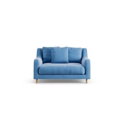 Habitat Swift Velvet  Cuddle Chair - Sky Blue - Ash Leg - thumbnail 1