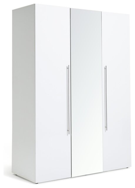 Habitat Atlas 3 Door Mirrored Tall Wardrobe - White - image 1