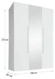 Habitat Atlas 3 Door Mirrored Tall Wardrobe - White - thumbnail 2