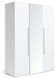 Habitat Atlas 3 Door Mirrored Tall Wardrobe - White - thumbnail 1