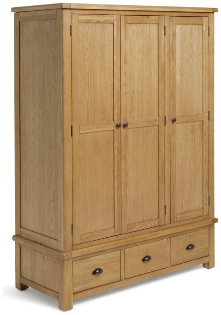 Argos Home Kent 3 Door 3 Drawer Wardrobe - Oak - image 1