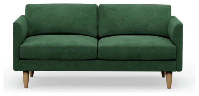 Hutch Velvet Curve Arm 3 Seater Sofa - Sage Green - image 1