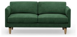 Hutch Velvet Curve Arm 3 Seater Sofa - Sage Green - thumbnail 1