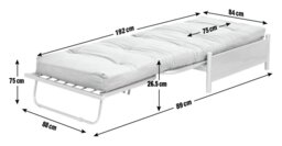 Argos Home Single Futon Metal Sofa Bed with Mattress - Grey - thumbnail 2