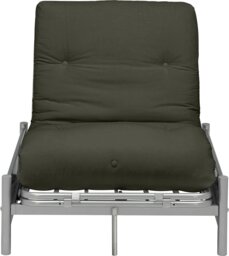 Argos Home Single Futon Metal Sofa Bed with Mattress - Grey