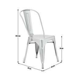 Habitat Industrial Pair of Metal Dining Chairs-Matt Black - thumbnail 2