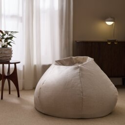 Kaikoo Ayrton Fabric Bean Bag - Stone - thumbnail 2