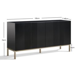 Frank Olsen Iona 4 Door Sideboard - Black - thumbnail 2