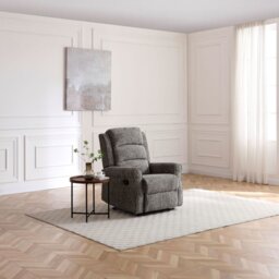 Kyoto Betsy Fabric Manual Recliner Chair - Grey - thumbnail 2