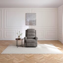 Kyoto Betsy Fabric Manual Recliner Chair - Grey - thumbnail 1