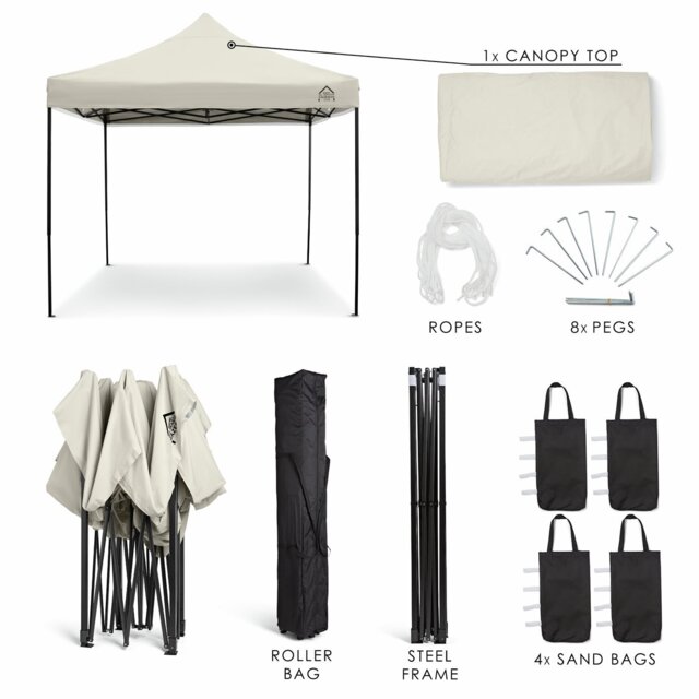 All Seasons Gazebos 3x3m Pop up Garden Gazebo - Cream - image 1
