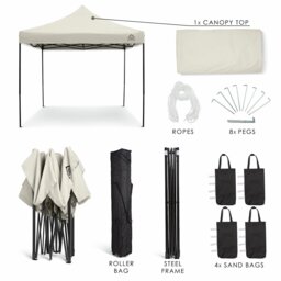 All Seasons Gazebos 3x3m Pop up Garden Gazebo - Cream - thumbnail 1