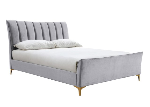Birlea Clover Small Double Fabric Bed Frame - Grey - image 1