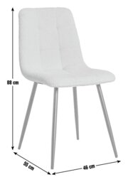 Argos Home Cobin Pair of Boucle Dining Chairs - White - thumbnail 2