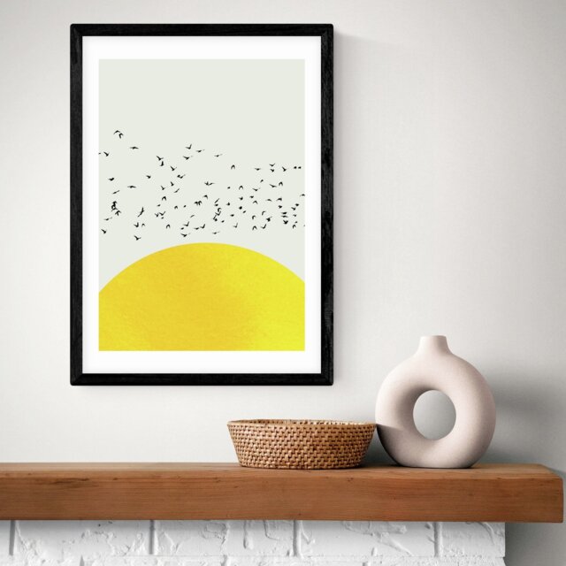 East End Prints A Thousand Birds Black Frame Art Print - A3 - image 1