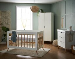 Obaby Maya Cot Bed Nursery Furniture Set - White and Natural