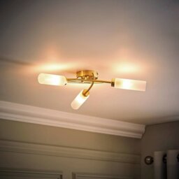ValueLights Maya Metal 3-Light Flush Ceiling Light - Gold - thumbnail 2
