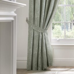 D&D Aveline Floral Pencil Pleat Curtains - Green - 168x183cm - thumbnail 2
