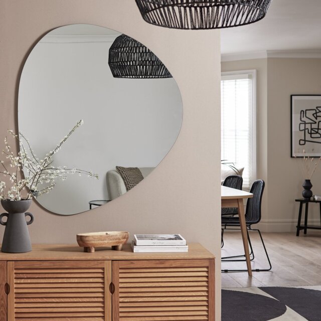 Habitat Black Frameless Irregular Wall Mirror - 109x94cm - image 1