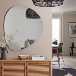 Habitat Black Frameless Irregular Wall Mirror - 109x94cm - thumbnail 1