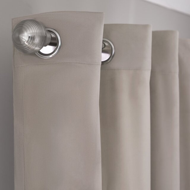 Habitat Dimout Velvet Eyelet Curtains - Champagne - 229x229cm - image 1
