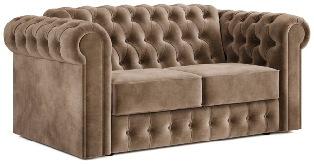 Jay-Be Chesterfield Velvet 2 Seater Sofa Bed - Beige - image 1