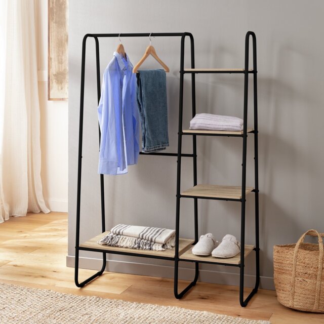 Argos Home Ryan Clothes Rail with Shelves - Black - image 1