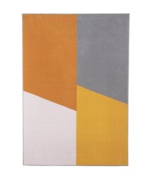 Argos Home Geometric Block Mustard Cut Pile Rug - 160x230cm - thumbnail 1
