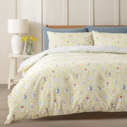 Argos Home Floral Woodblock Yellow Bedding Set - Superking - thumbnail 1